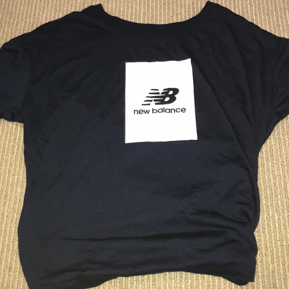 navy blue new balance tee